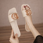 D’Or Leather Slides